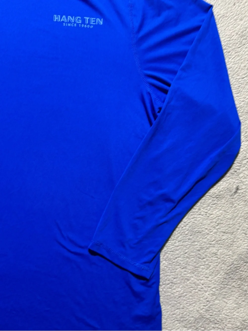 Hang Ten Shirt Mens XL Blue Long Sleeve UV Protection UPF 50+ Crew Neck Summer
